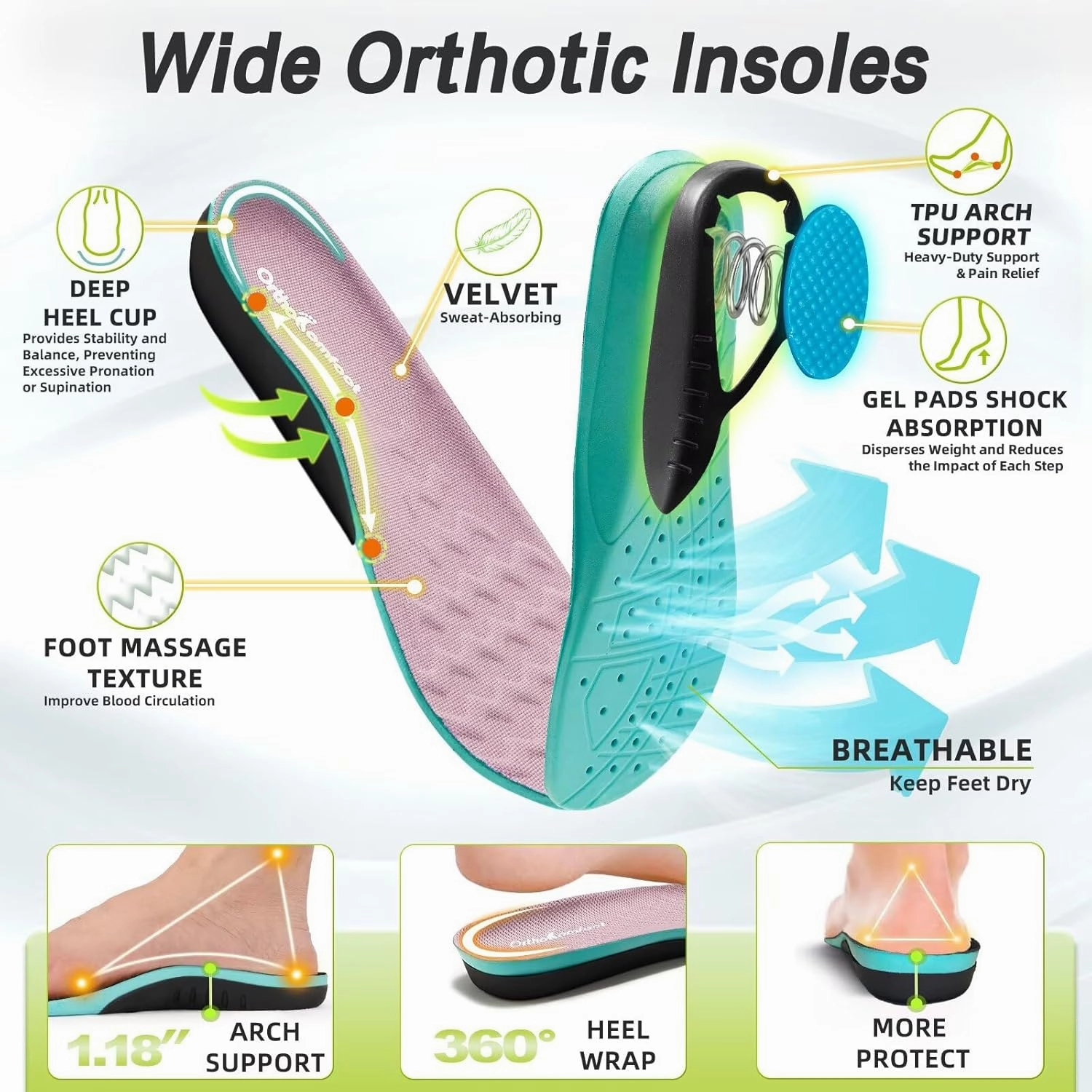 Women's Orthopedic Diabetic Wide Running Shoes: Comfortable Casual Arch Support Plantar Fasciitis Fashion Sneakers, High Arch Work Tennis Walking Shoes for Foot and Heel Pain Relief