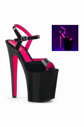 XTREME-809TT Platform Sandal  | Black Patent