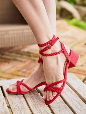 Yselis Vegan Recycled Heeled Sandals | Orchid